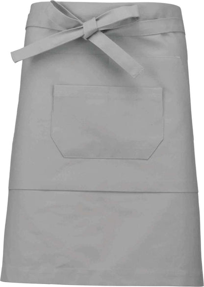 POLYCOTTON MID-LENGTH APRON - Light Grey - colorimageurl