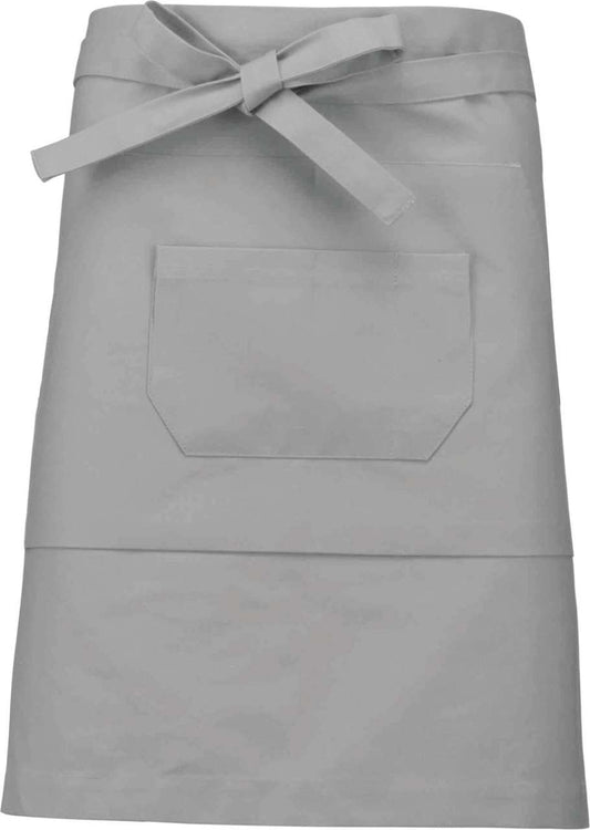 POLYCOTTON MID-LENGTH APRON - Light Grey - colorimageurl
