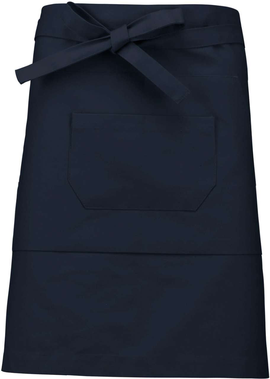 POLYCOTTON MID-LENGTH APRON - Navy - colorimageurl