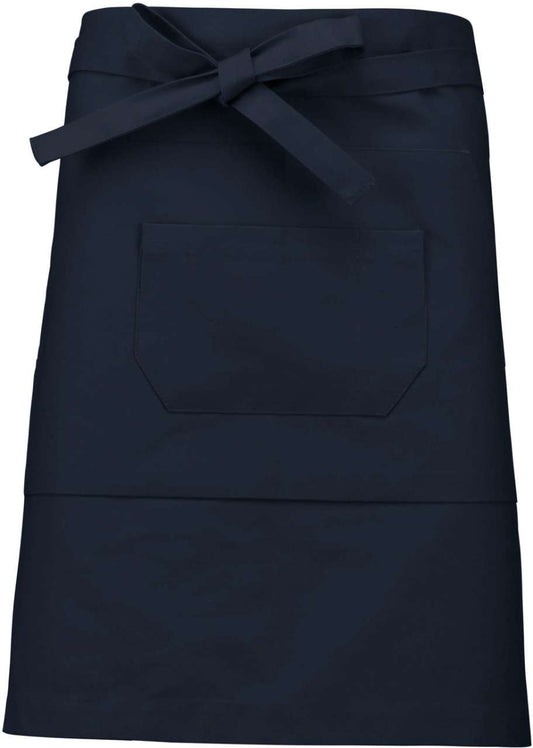 POLYCOTTON MID-LENGTH APRON - Navy - colorimageurl