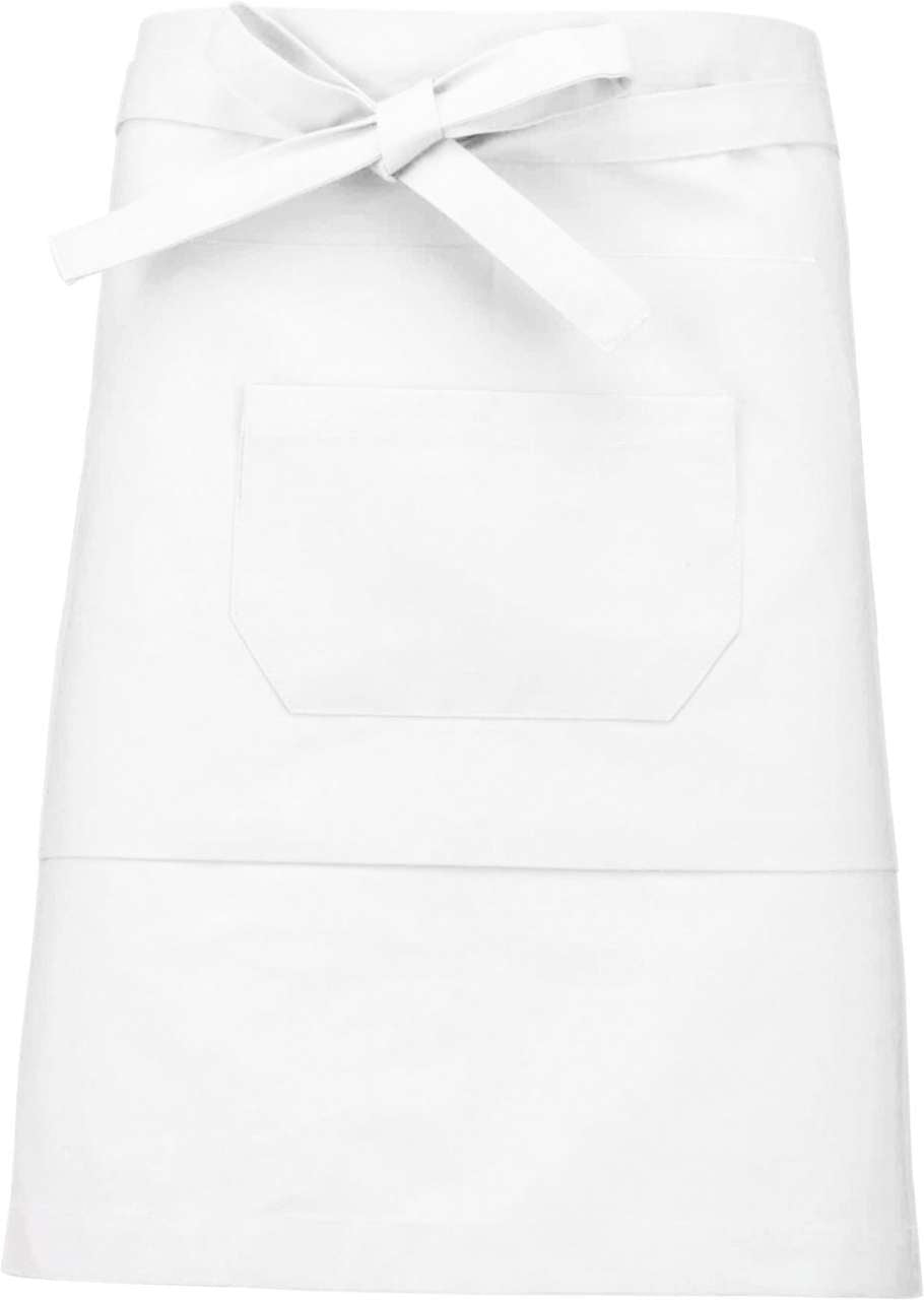 POLYCOTTON MID-LENGTH APRON - White - colorimageurl
