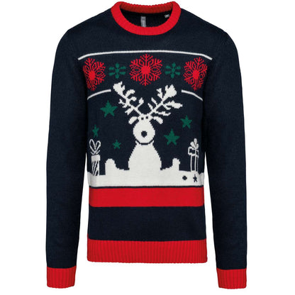 UNISEX CREW NECK CHRISTMAS JUMPER - Night Navy - colorimageurl