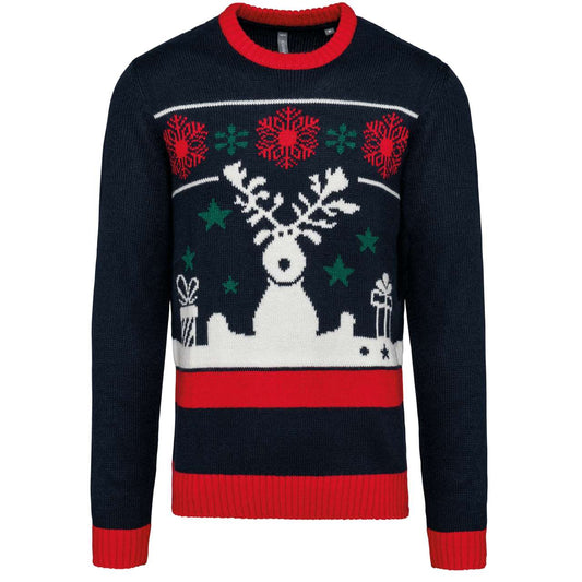 UNISEX CREW NECK CHRISTMAS JUMPER - Night Navy - colorimageurl