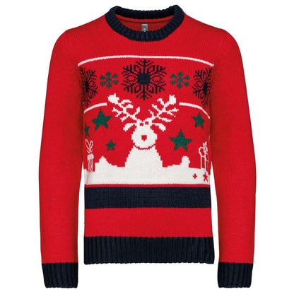 KIDS’ CREW NECK CHRISTMAS JUMPER - Cherry Red - colorimageurl