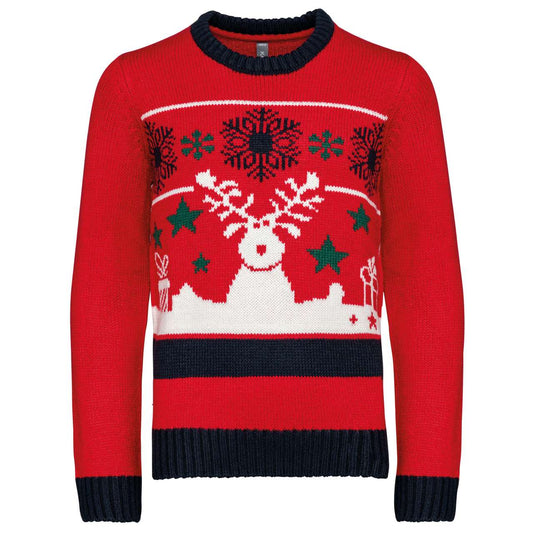 KIDS’ CREW NECK CHRISTMAS JUMPER - Cherry Red - colorimageurl