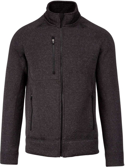 MEN'S FULL ZIP HEATHER JACKET - Dark Grey Melange - colorimageurl