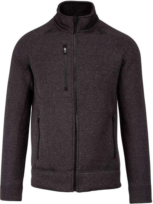 MEN'S FULL ZIP HEATHER JACKET - Dark Grey Melange - colorimageurl