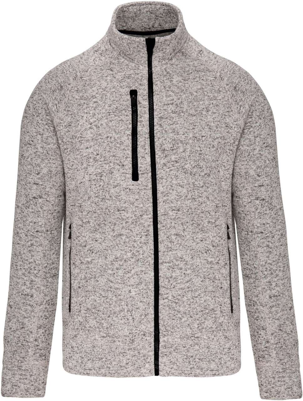 MEN'S FULL ZIP HEATHER JACKET - Light Grey Mélange - colorimageurl