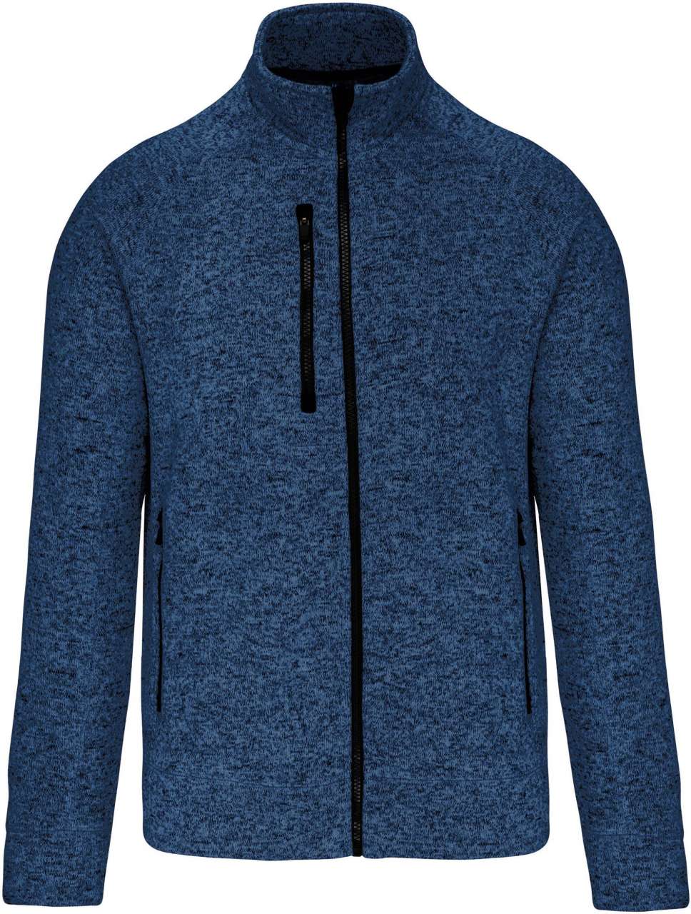 MEN'S FULL ZIP HEATHER JACKET - Navy Melange - colorimageurl