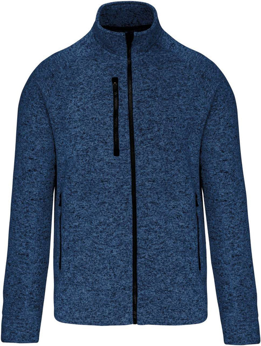 MEN'S FULL ZIP HEATHER JACKET - Navy Melange - colorimageurl