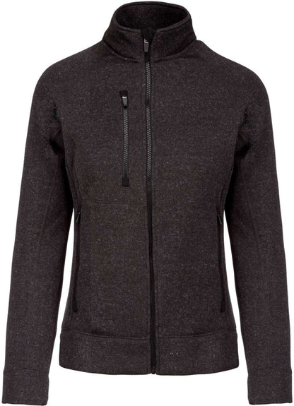 LADIES' FULL ZIP HEATHER JACKET - Dark Grey Melange - colorimageurl