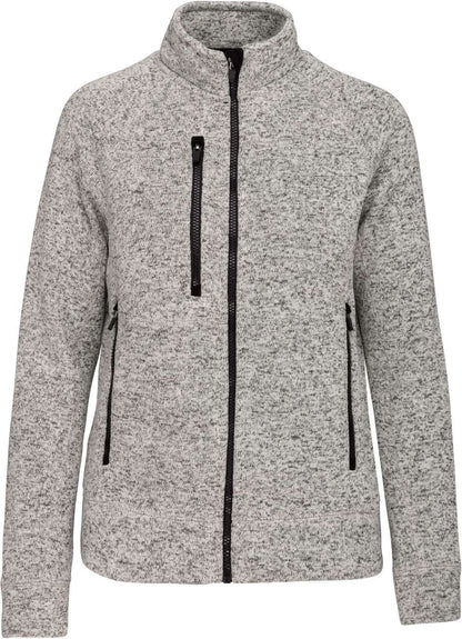 LADIES' FULL ZIP HEATHER JACKET - Light Grey Mélange - colorimageurl