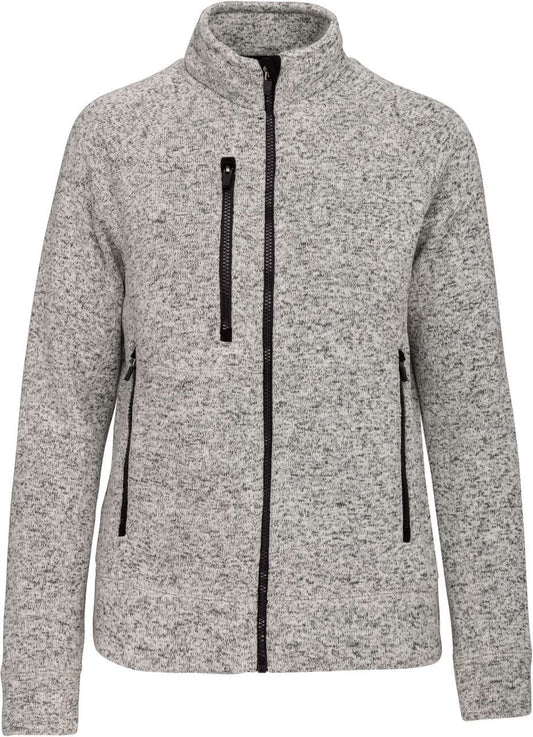 LADIES' FULL ZIP HEATHER JACKET - Light Grey Mélange - colorimageurl