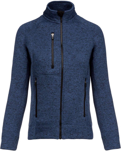 LADIES' FULL ZIP HEATHER JACKET - Navy Melange - colorimageurl