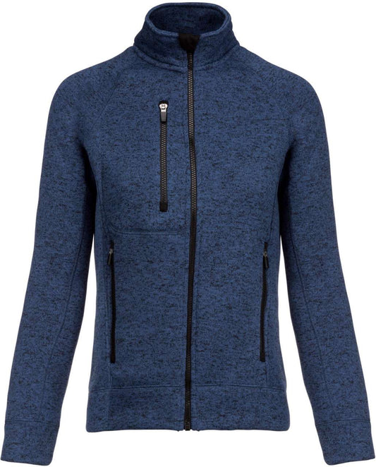 LADIES' FULL ZIP HEATHER JACKET - Navy Melange - colorimageurl