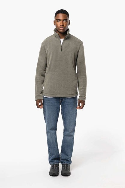 ENZO - ZIP NECK MICROFLEECE JACKET - Beige - Additional