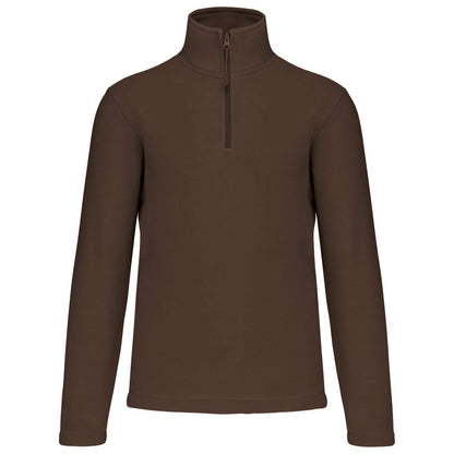 ENZO - ZIP NECK MICROFLEECE JACKET - Chocolate - Main