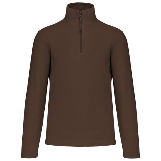 ENZO - ZIP NECK MICROFLEECE JACKET - Chocolate - Main