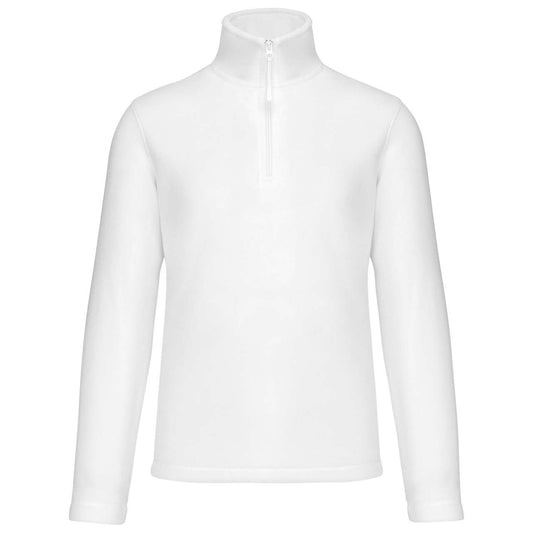 ENZO - ZIP NECK MICROFLEECE JACKET - White - Main