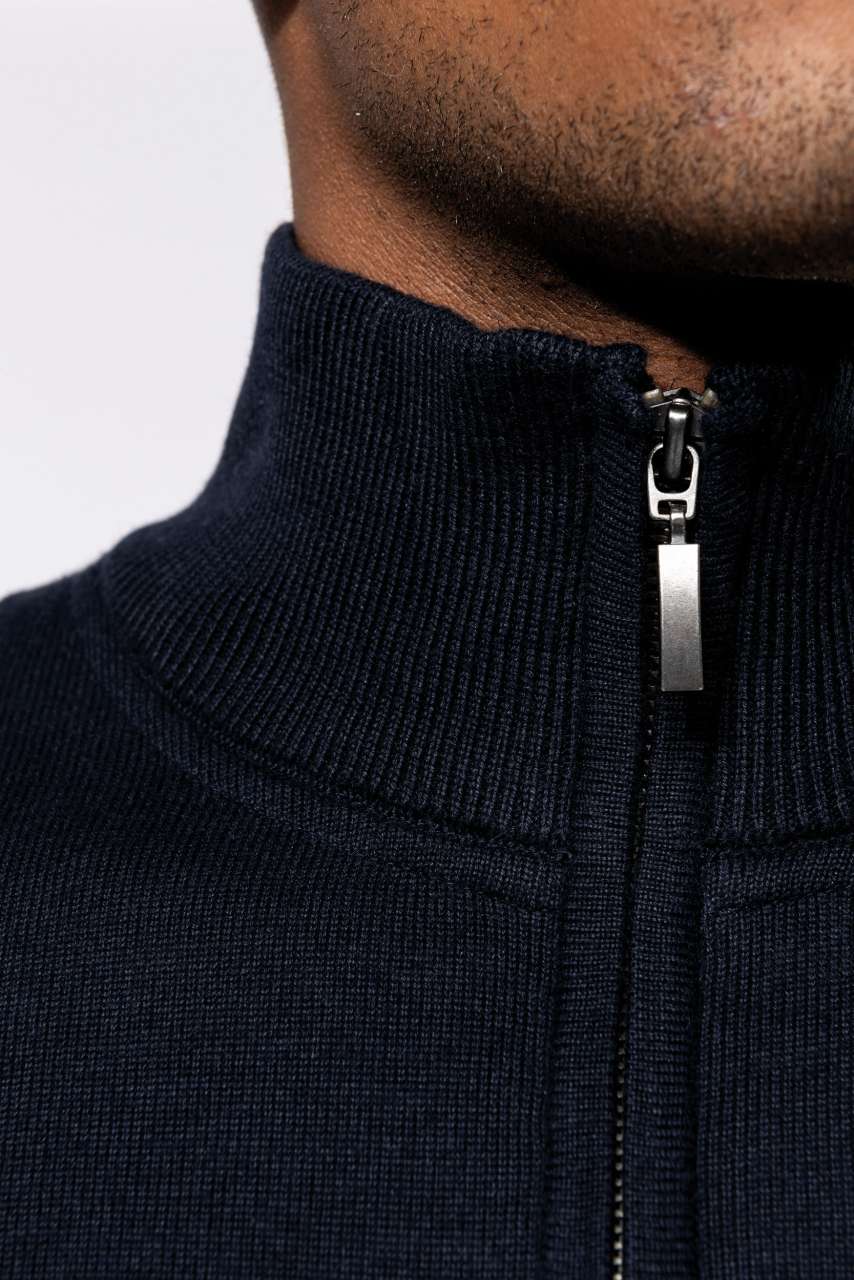 MEN'S FULL ZIP CARDIGAN - Grey Melange - Additional