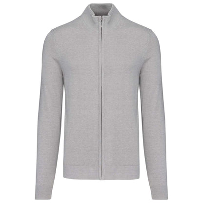 MEN'S FULL ZIP CARDIGAN - Grey Melange - Main