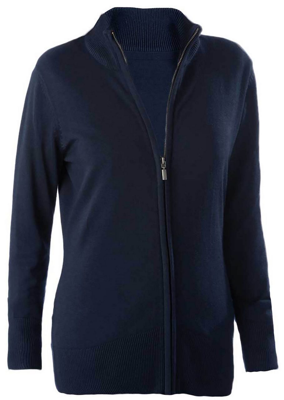 LADIES' FULL ZIP  CARDIGAN - Navy - Main