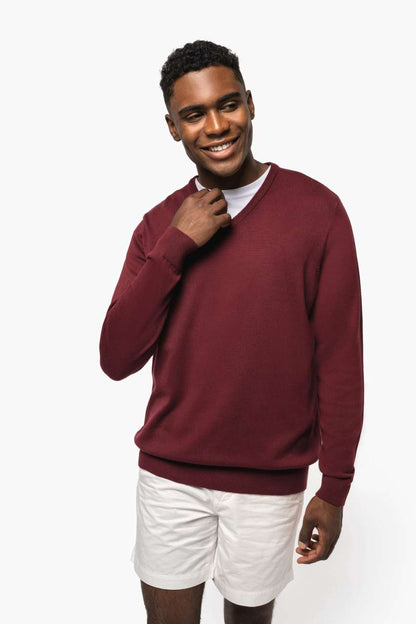 MEN’S V-NECK JUMPER - Black - Additional