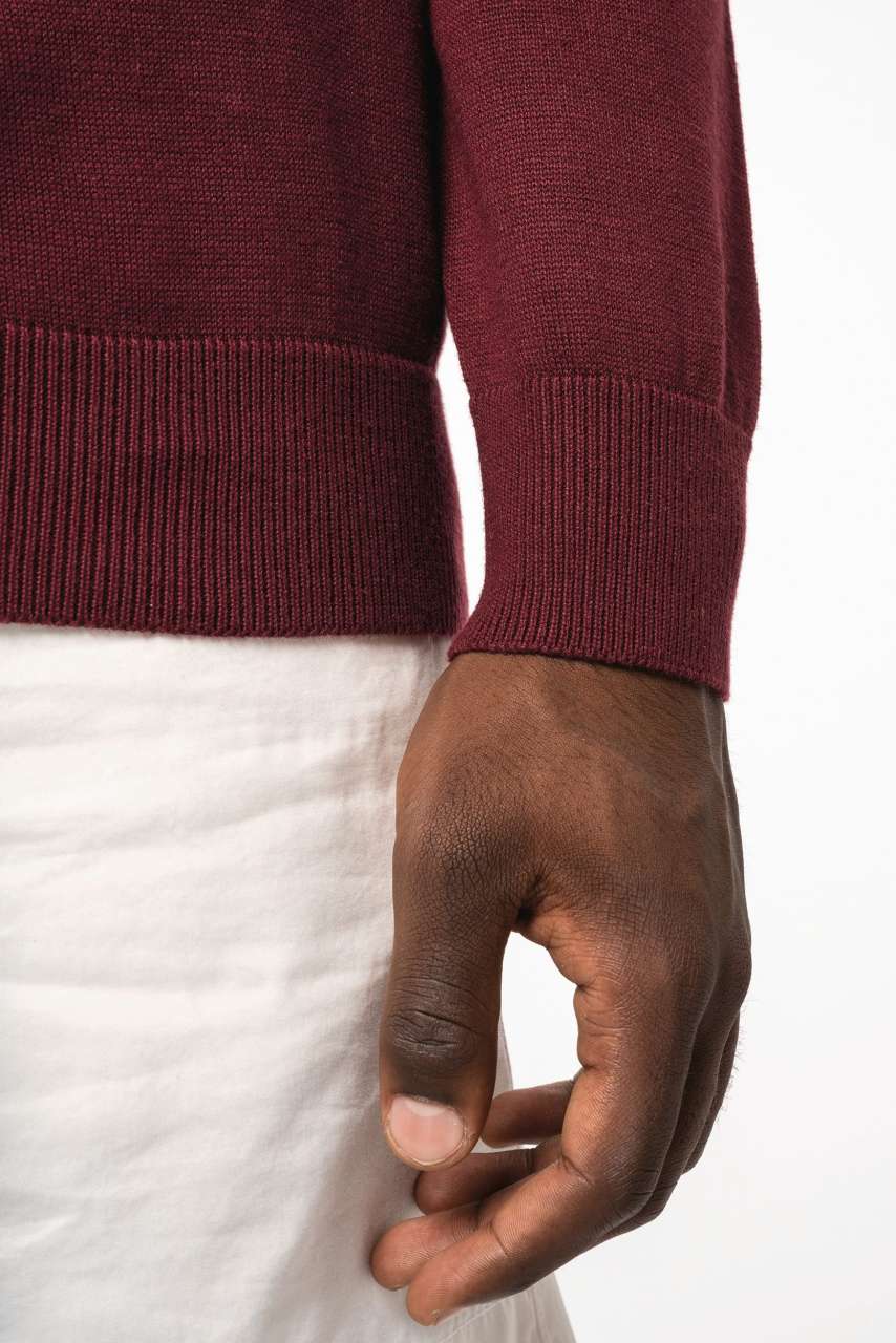 MEN’S V-NECK JUMPER - Grey Melange - Additional