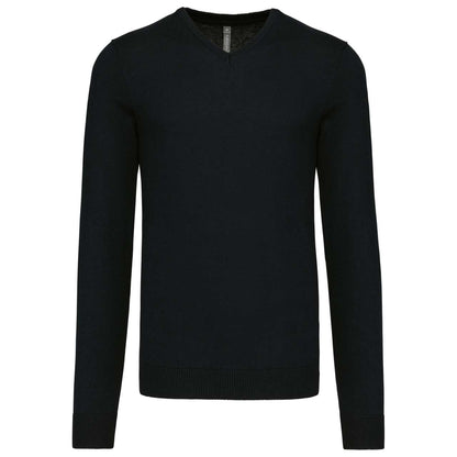 MEN’S V-NECK JUMPER - Black - Main