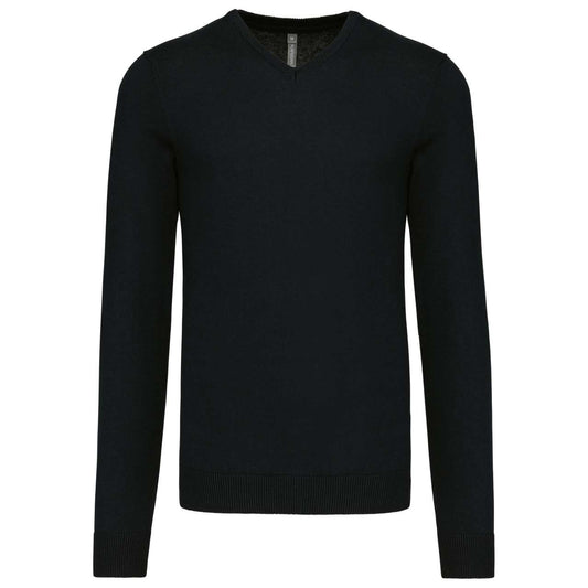 MEN’S V-NECK JUMPER - Black - Main