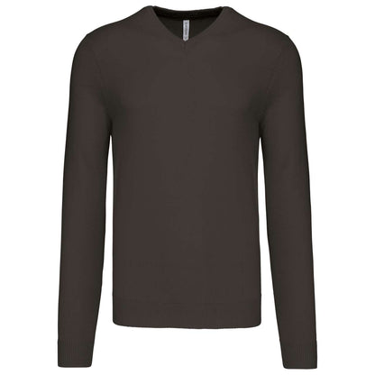 MEN’S V-NECK JUMPER - Dark Grey - Main