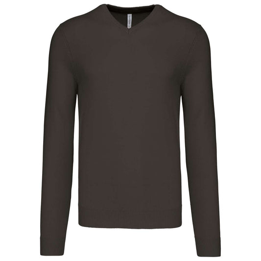 MEN’S V-NECK JUMPER - Dark Grey - Main