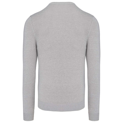 MEN’S V-NECK JUMPER - Grey Melange - Additional