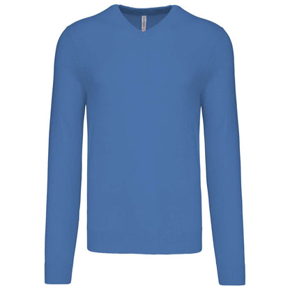 MEN’S V-NECK JUMPER - Light Royal Blue - Main