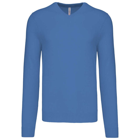 MEN’S V-NECK JUMPER - Light Royal Blue - Main