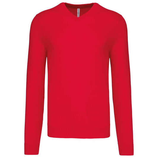 MEN’S V-NECK JUMPER - Red - Main