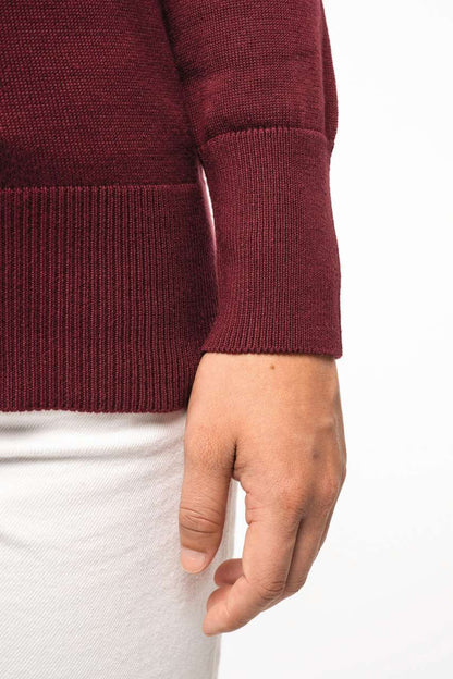 LADIES' V-NECK JUMPER - Dark Grey - Additional