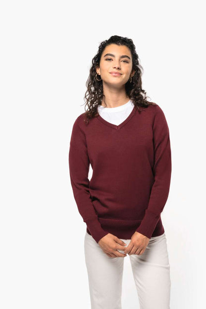 LADIES' V-NECK JUMPER - Black - Model