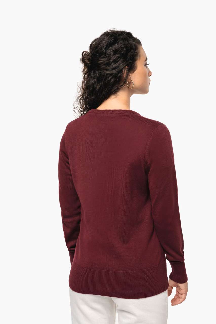 LADIES' V-NECK JUMPER - Dark Grey - Additional