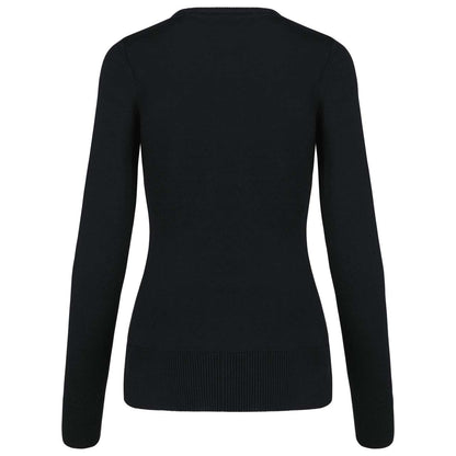 LADIES' V-NECK JUMPER - Black - Additional
