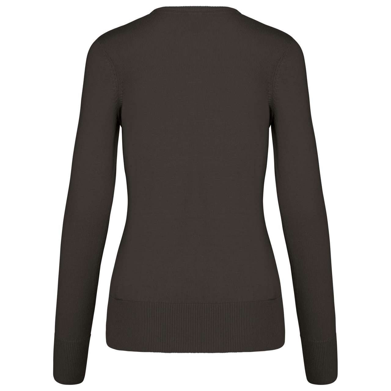 LADIES' V-NECK JUMPER - Dark Grey - Additional