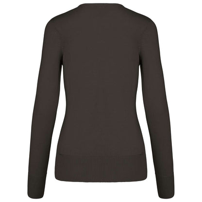 LADIES' V-NECK JUMPER - Dark Grey - Additional