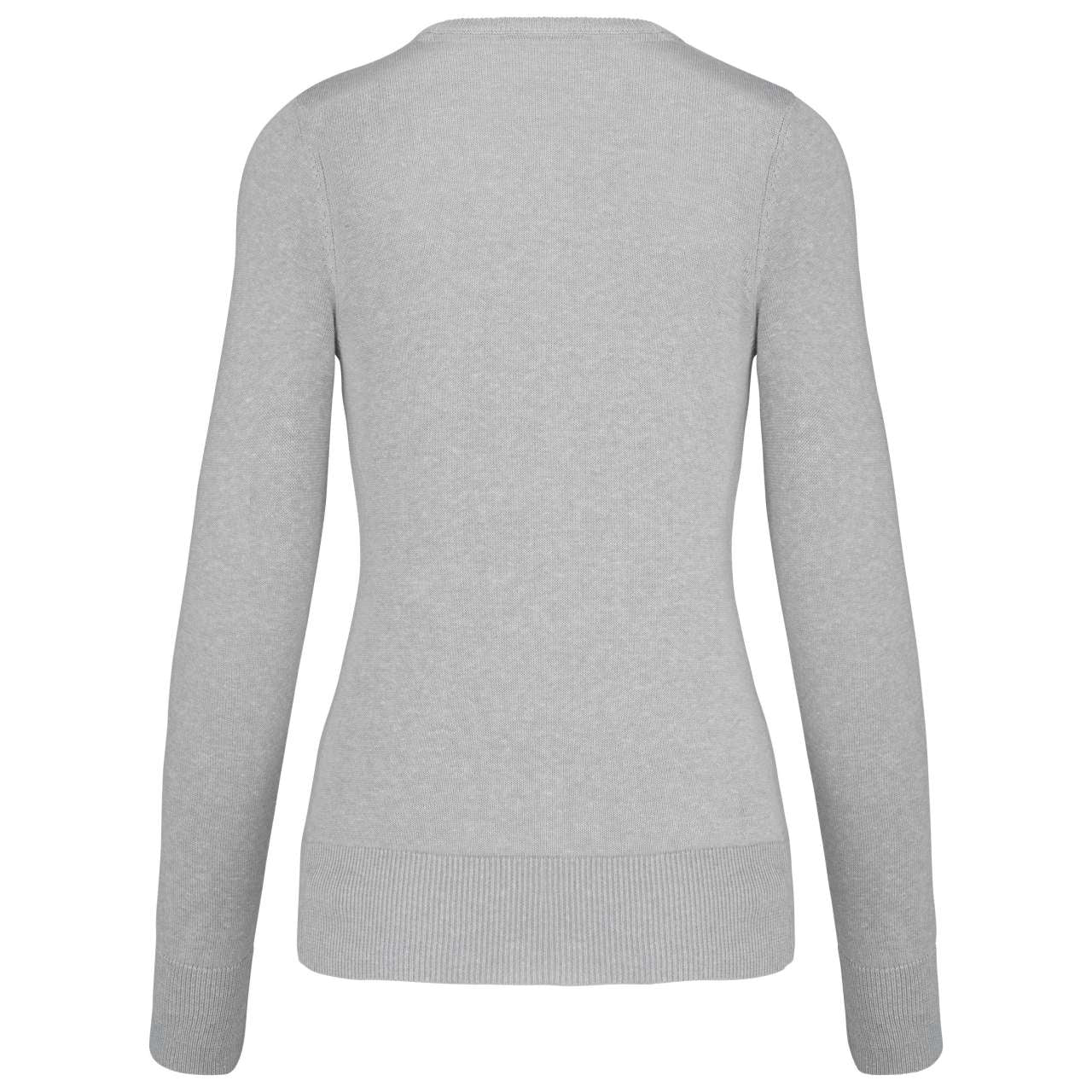LADIES' V-NECK JUMPER - Grey Melange - Additional