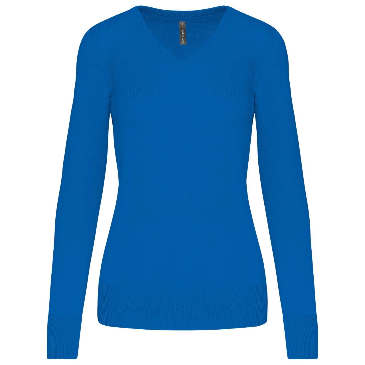 LADIES' V-NECK JUMPER - Light Royal Blue - Main