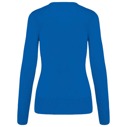 LADIES' V-NECK JUMPER - Light Royal Blue - Additional