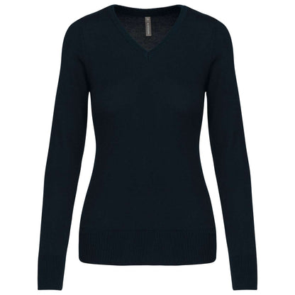 LADIES' V-NECK JUMPER - Navy - Main