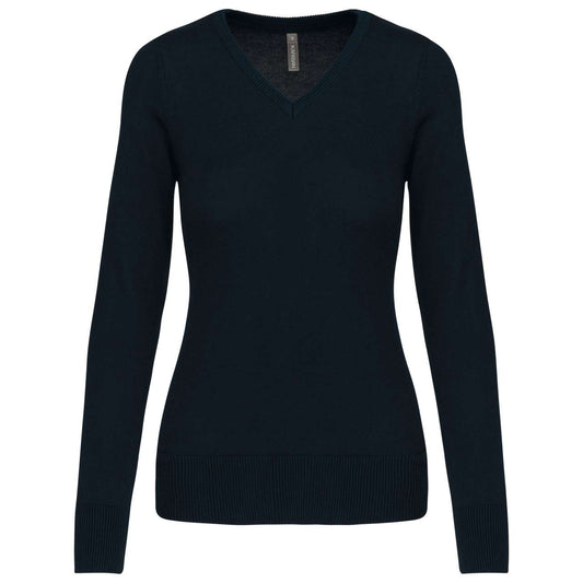LADIES' V-NECK JUMPER - Navy - Main