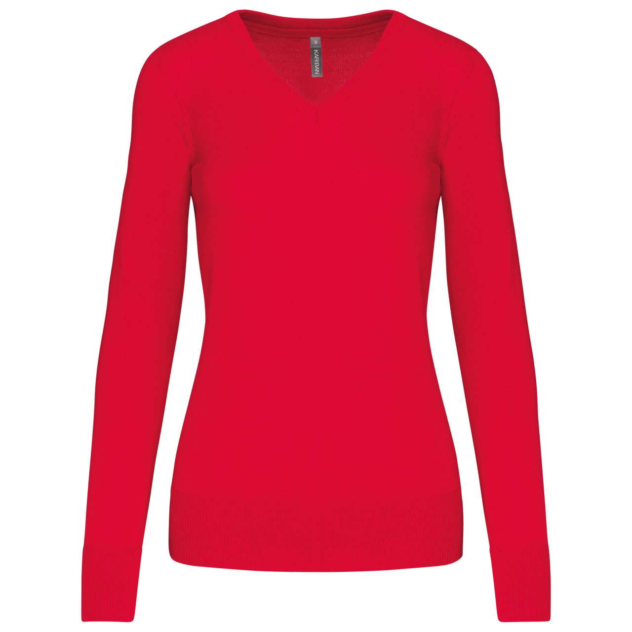 LADIES' V-NECK JUMPER - Red - Main