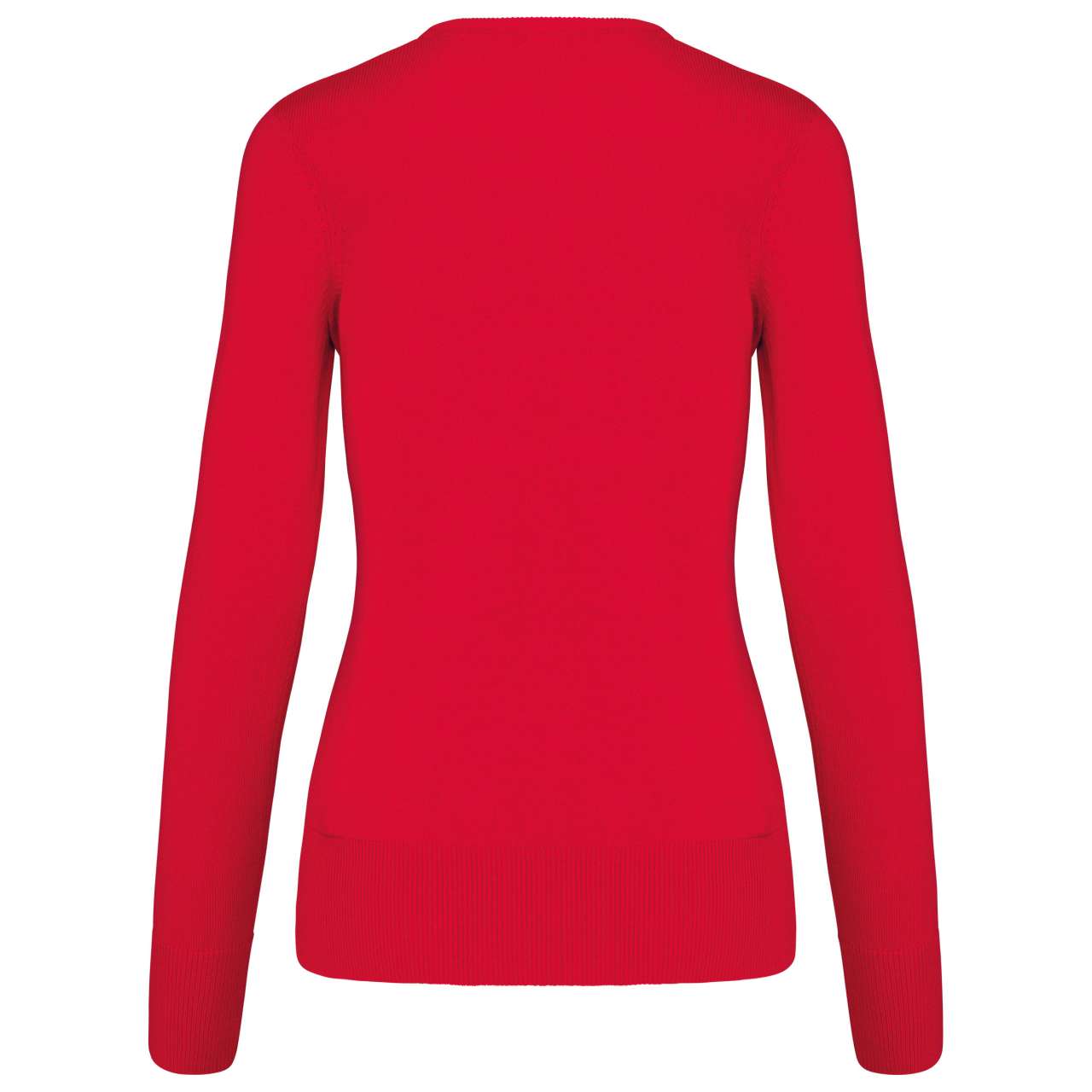 LADIES' V-NECK JUMPER - Red - Additional