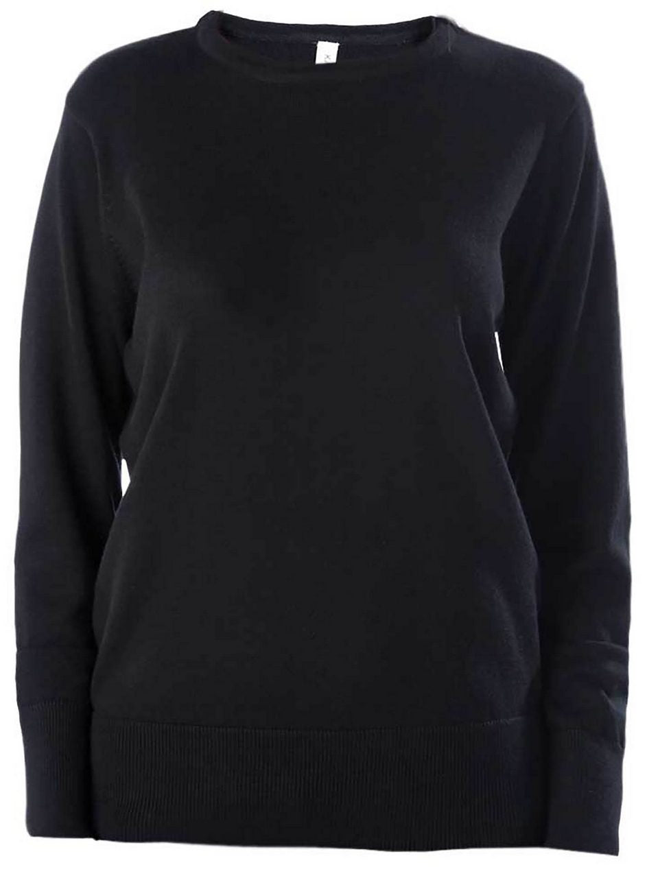 LADIES' CREW NECK JUMPER - Black - Main